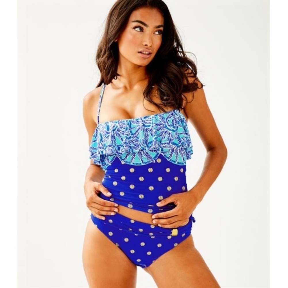 Lilly Pulitzer Belize Tankini Top Blue Grotto. - Picture 1 of 2